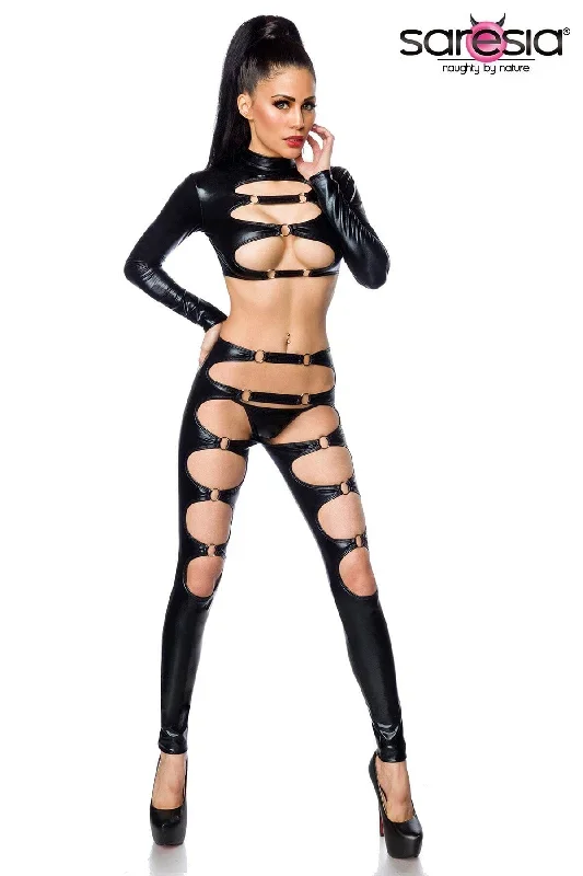 2 Piece Wetlook Set W/Cutouts