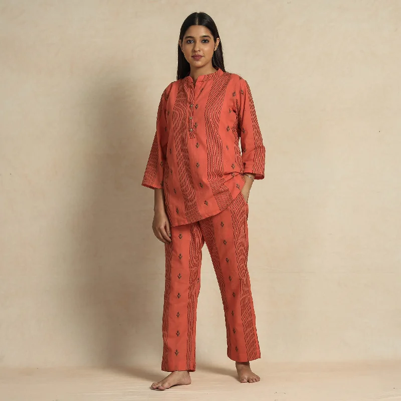 2023-919-1-91-salmon-orange-jacquard-cotton-top-pyjama-night-suit-set