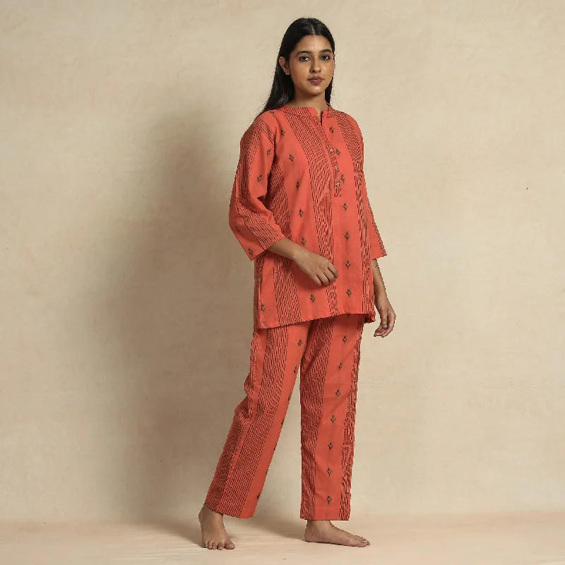 2023-919-1-91-salmon-orange-jacquard-cotton-top-pyjama-night-suit-set