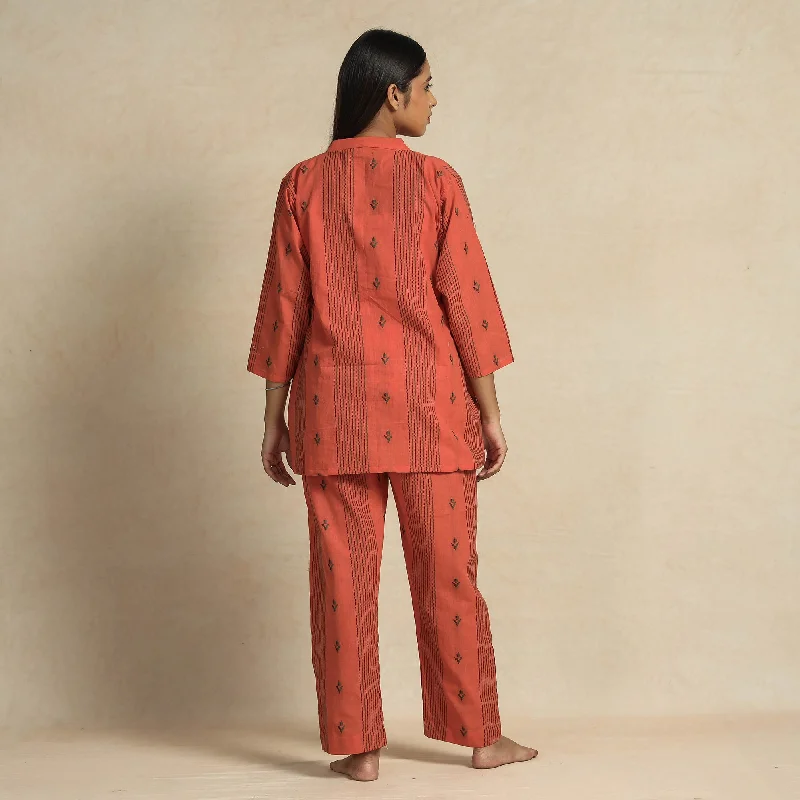 2023-919-1-91-salmon-orange-jacquard-cotton-top-pyjama-night-suit-set