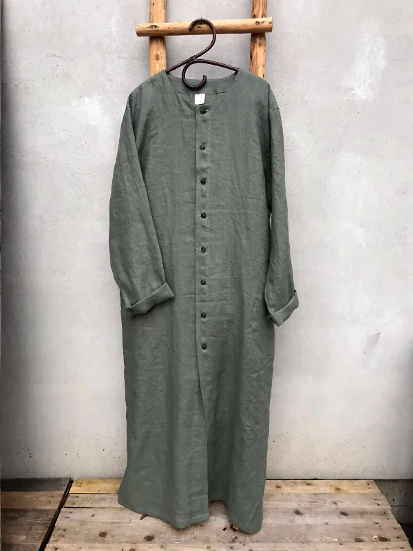 Buttoned Linen Kaftan 'Jamie', Kaftan Robe with Buttons