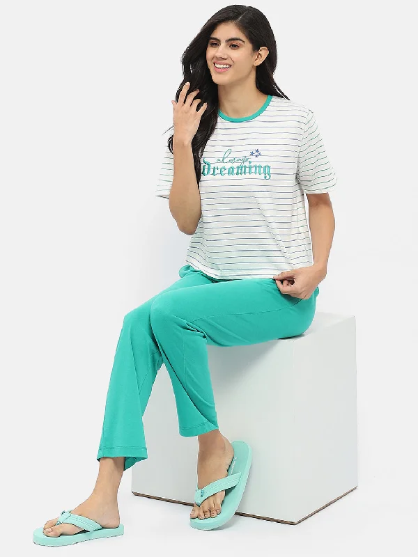 Msecret Striped Green Night Suit