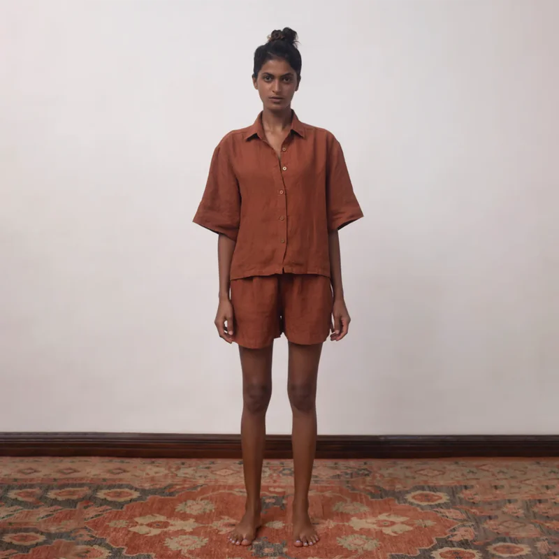 saphed-linen-shirt-shorts-for-women-cinnamon-brown-040408b-250124