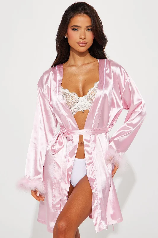 Sweet Dreams Satin PJ Robe - Pink