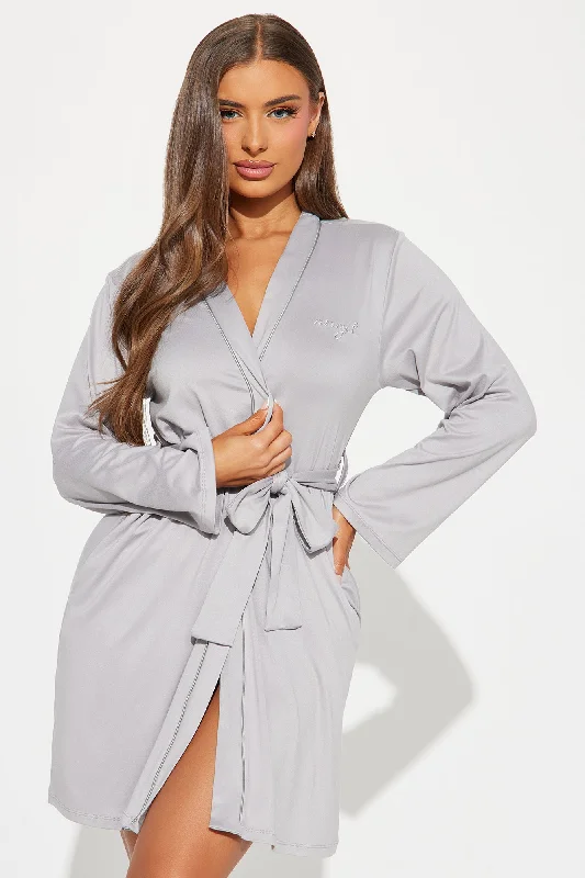 Too Busy Relaxing PJ Robe - Grey