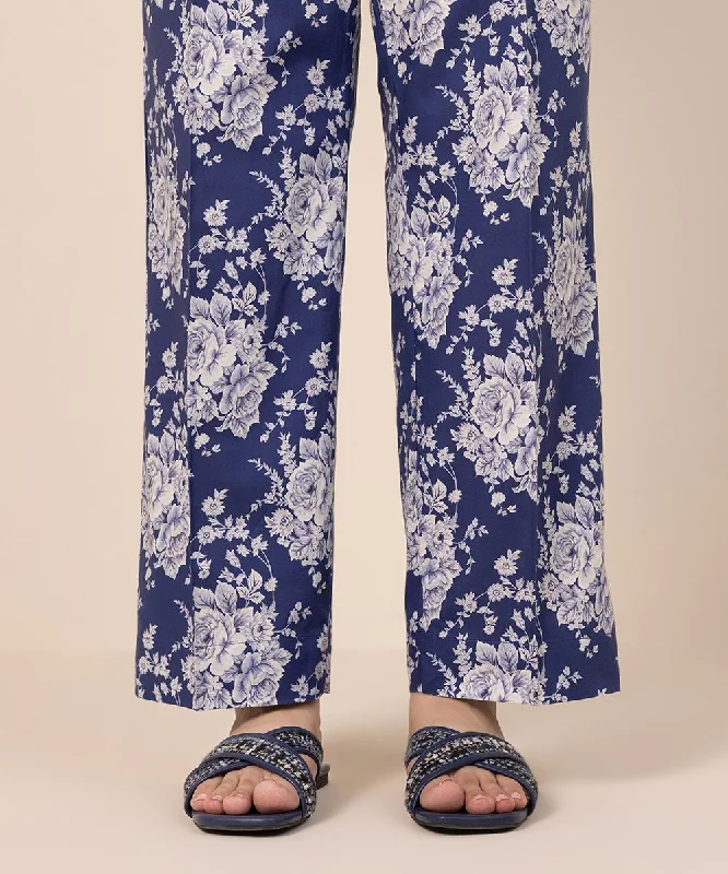 Printed Cambric Straight Pants