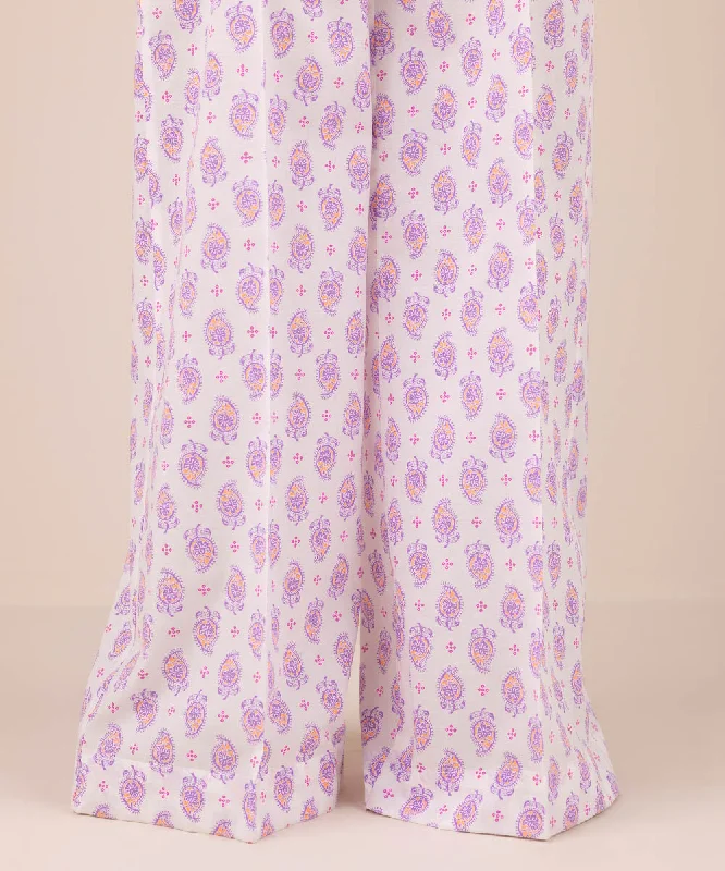 Printed Cambric Flared Pants