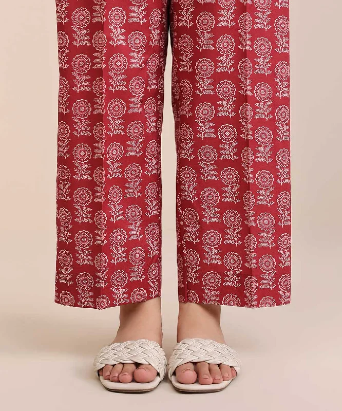 Printed Cambric Straight Pants