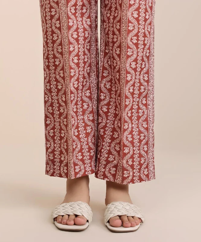 Printed Cambric Straight Pants