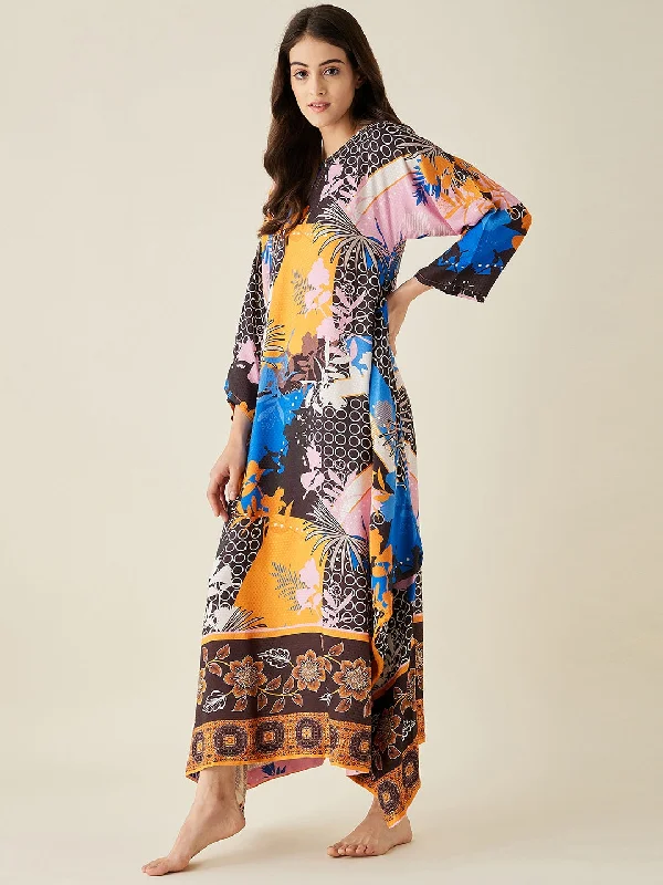 Abstract Modal Handkerchief Hem Lounge Dress