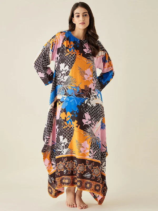 Abstract Modal Handkerchief Hem Lounge Dress