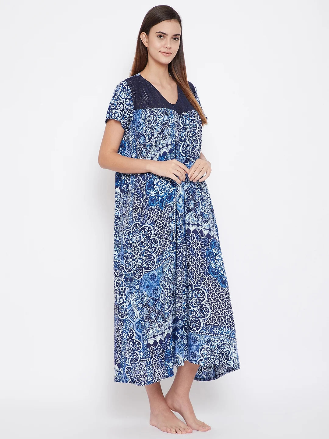 Blue Persian Print Nighty - (Clearance - Final Sale)