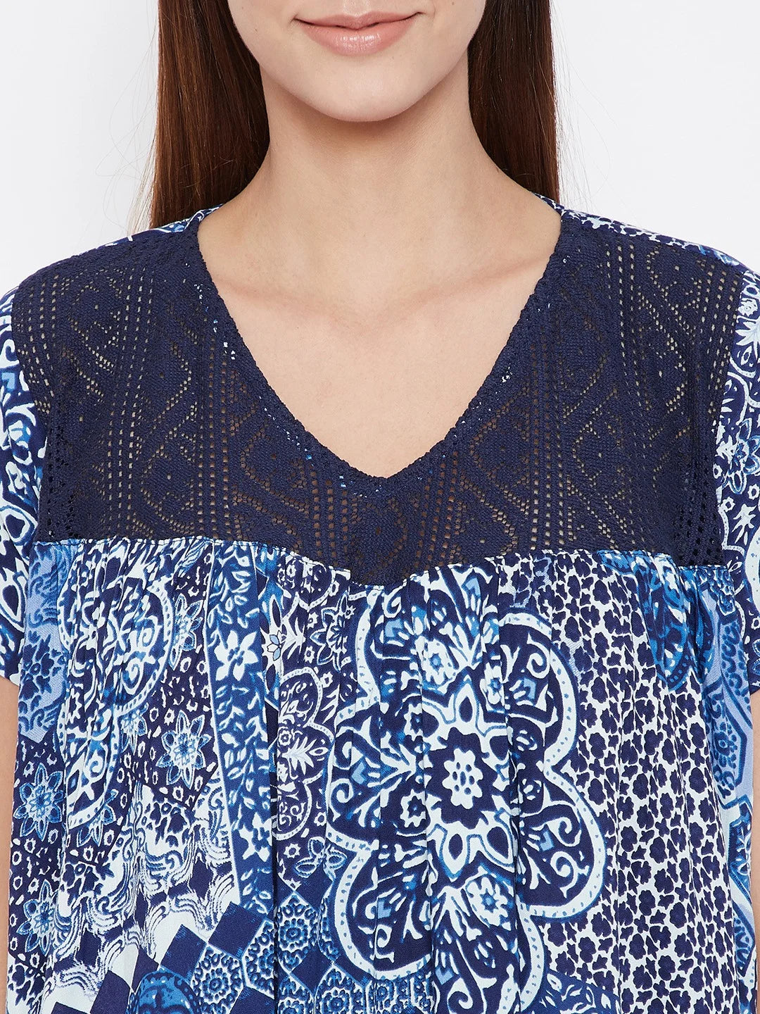 Blue Persian Print Nighty - (Clearance - Final Sale)