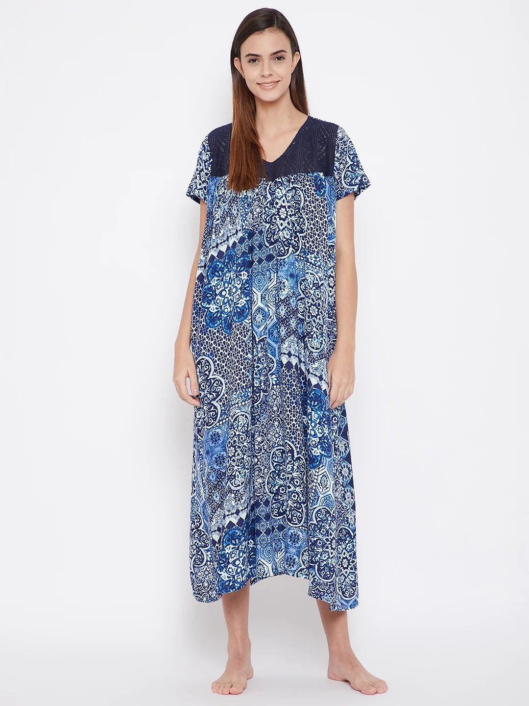 Blue Persian Print Nighty - (Clearance - Final Sale)