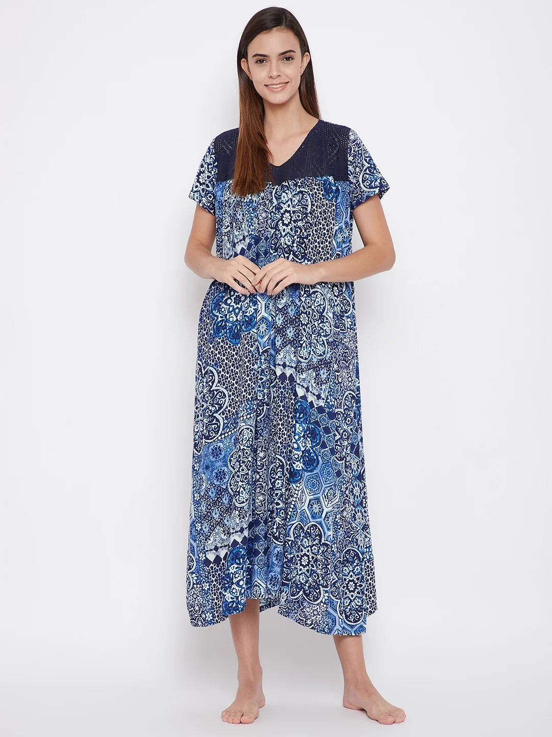 Blue Persian Print Nighty - (Clearance - Final Sale)