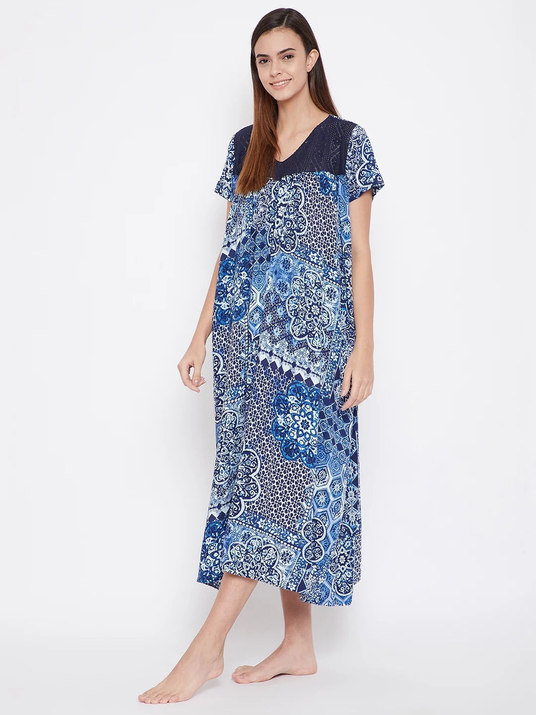 Blue Persian Print Nighty - (Clearance - Final Sale)