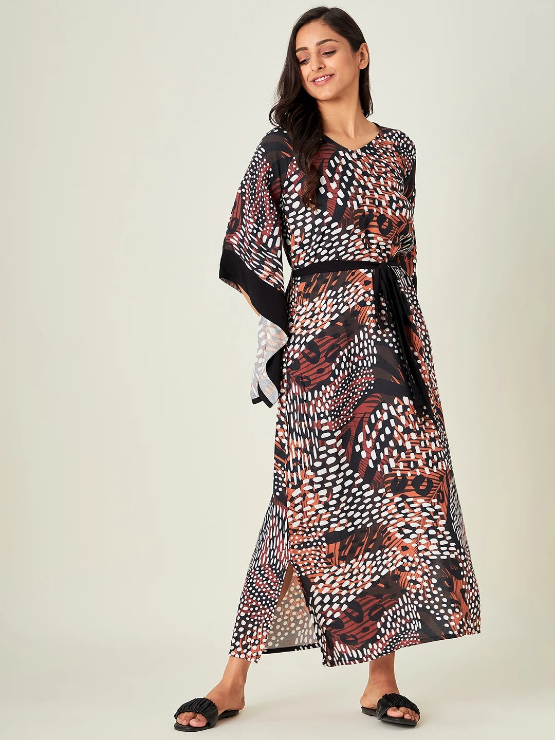 Earthy Tropica Animal Print Kaftan