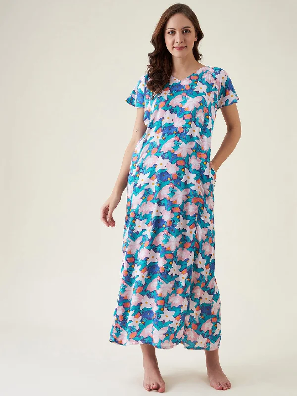 Poppy Bloom Viscose Nightdress