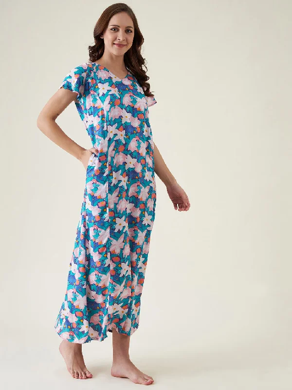 Poppy Bloom Viscose Nightdress