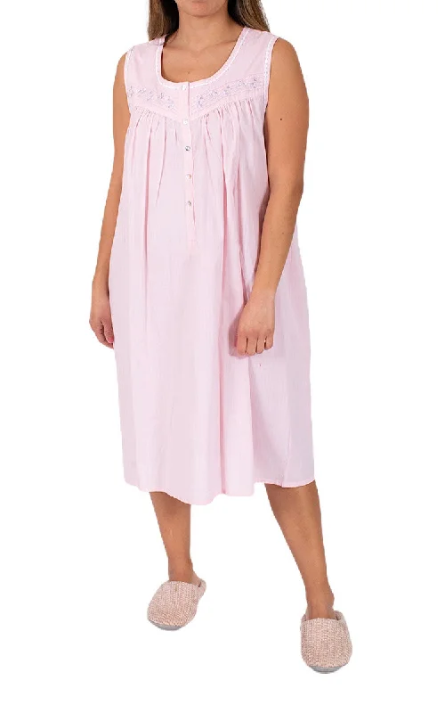 Schrank 100% Cotton Nightgown Sleeveless in Pink SK323 ON SALE