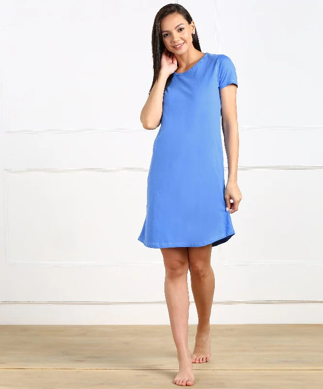 Womens Plain  Halfsleeve Night Dress