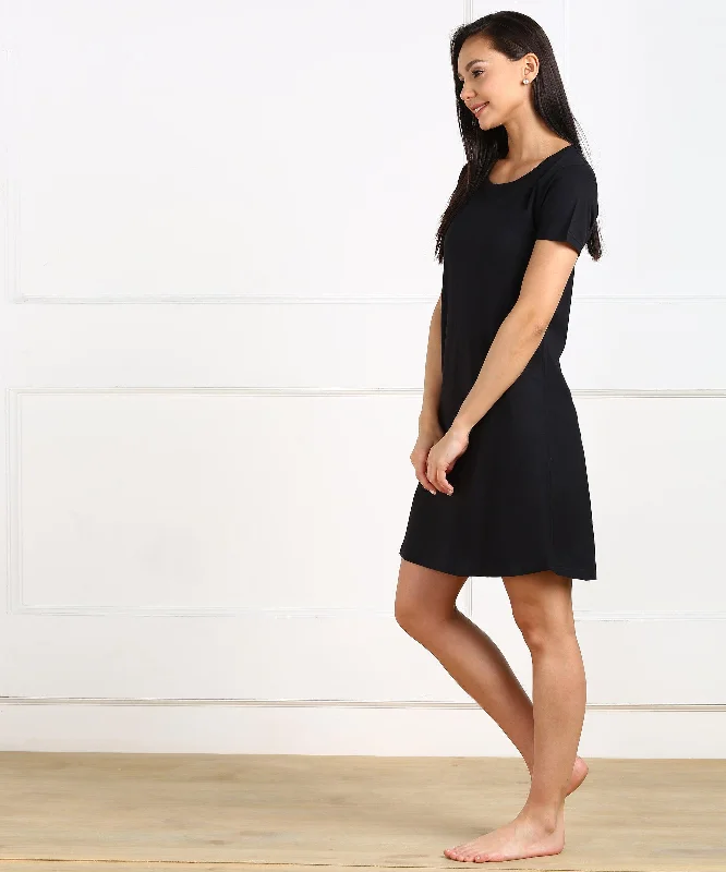 Womens  Plain Halfsleeve Night Dress