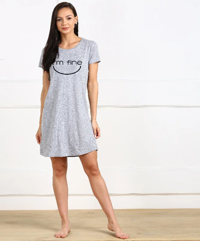 Womens Printed  Half sleeve Night Dress