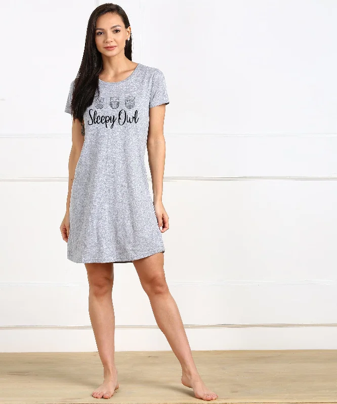 Womens Printed  Half sleeve Night Dress