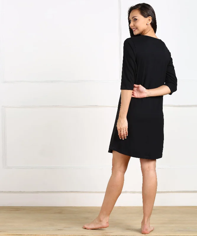 Womens Plain Full sleeve Night Dress