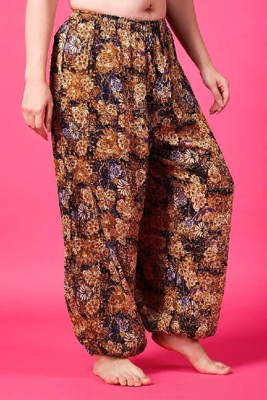 Black & Brown Floral Printed Harem Pants