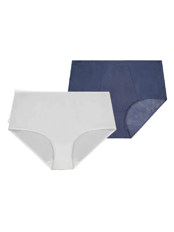 Midi Short Briefs (2 Pack) - Blue Denim and Ivory Spot