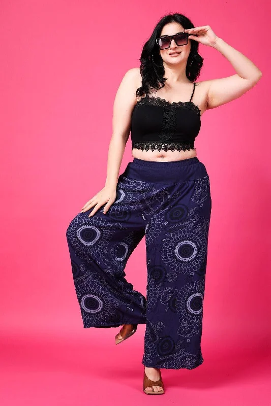 Blue Oval Printed Harem Pants