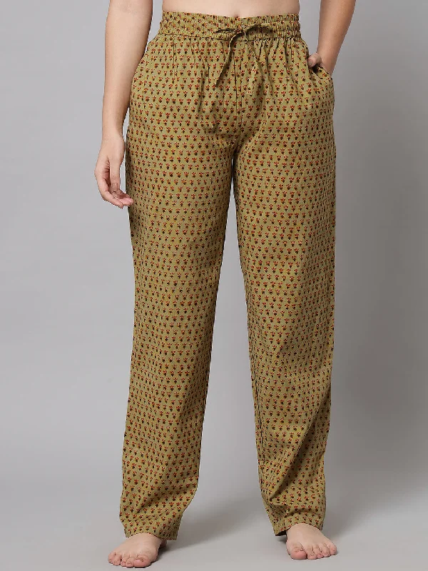 Ditsy print Pyjama - Khakhi Green