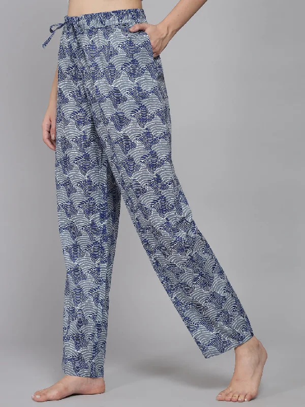 Sea Shell Cotton Pyjama - Navy Blue