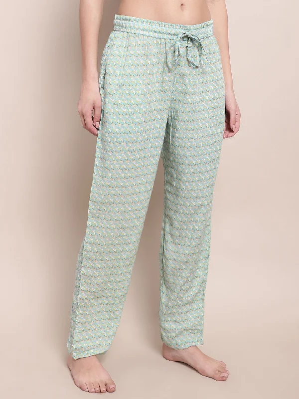 Wave Print Pyjama - Turquoise Blue