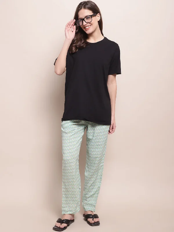 Wave Print Pyjama - Turquoise Blue