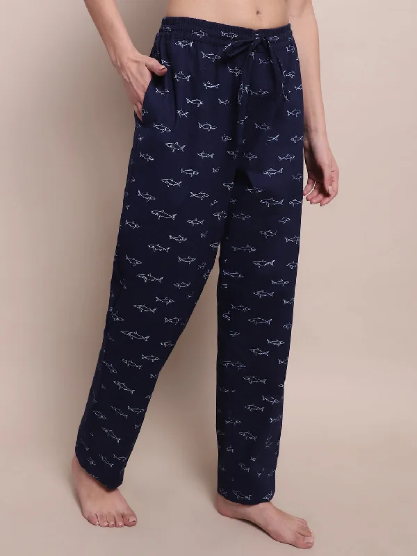 Shark Print Pyjama - Navy blue