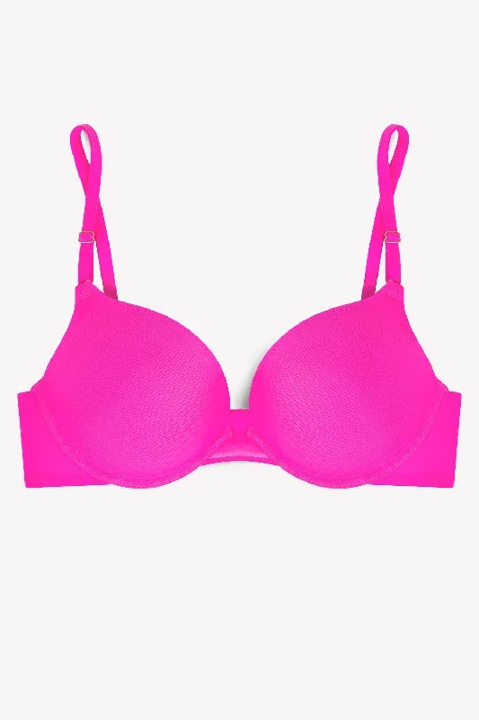 Add 2 Cup Sizes Push-Up Bra | Electric Pink Mesh