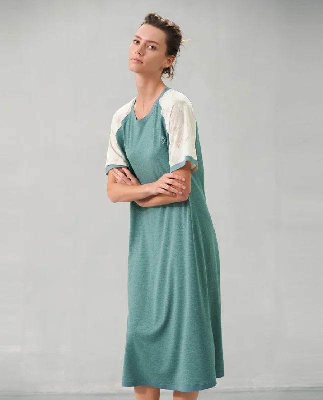 Aimer Short-Sleeve Nightgown with Seaweed Fiber