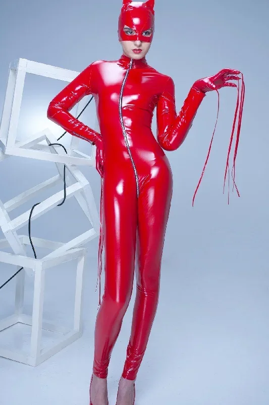 Sweety Catsuit | Red Vinyl