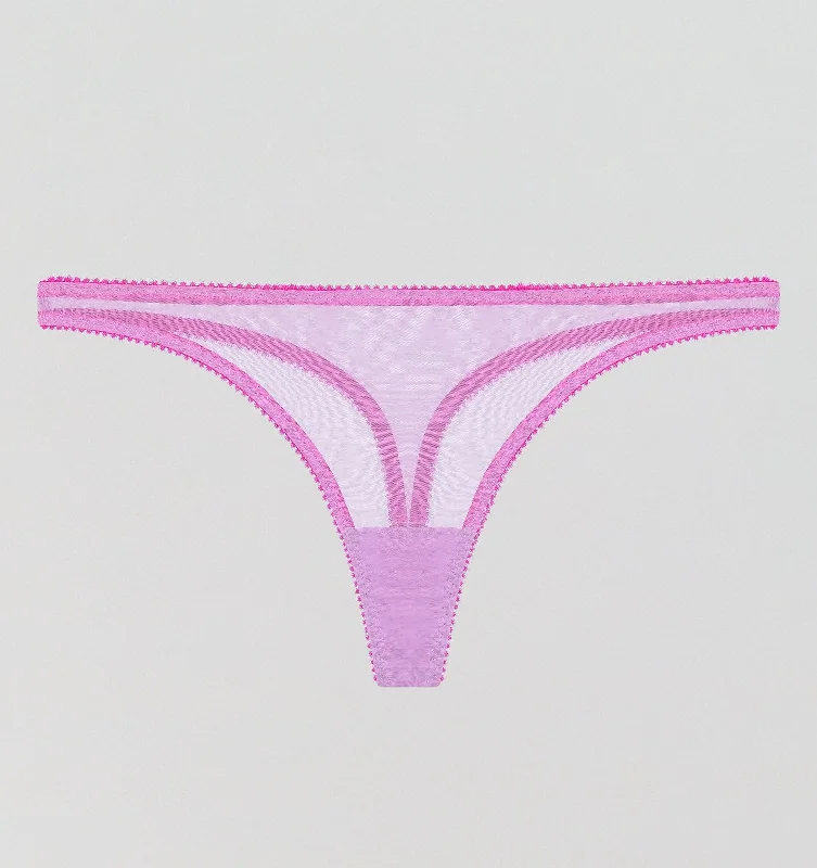 Candy pink mesh thong