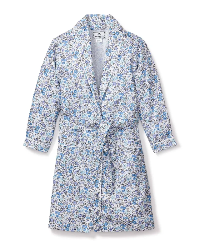 Kid's Twill Robe in Fleur D'Azur