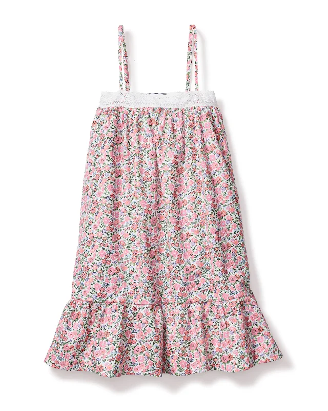 Girl's Twill Lily Nightgown in Fleurs de Rose