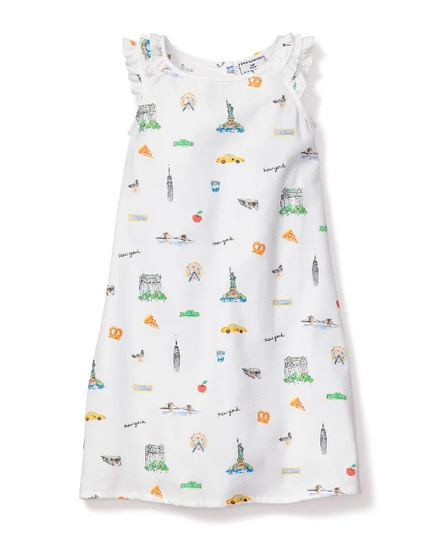 Girl's Twill Amelie Nightgown in New York! New York!