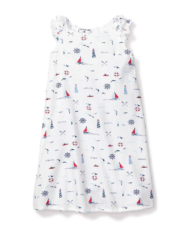 Girl's Twill Amelie Nightgown in Sail Away