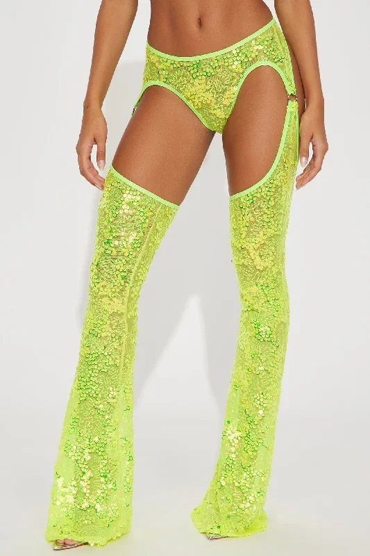 dancing-under-the-lights-sequins-bell-bottom-chaps-neon-yellow