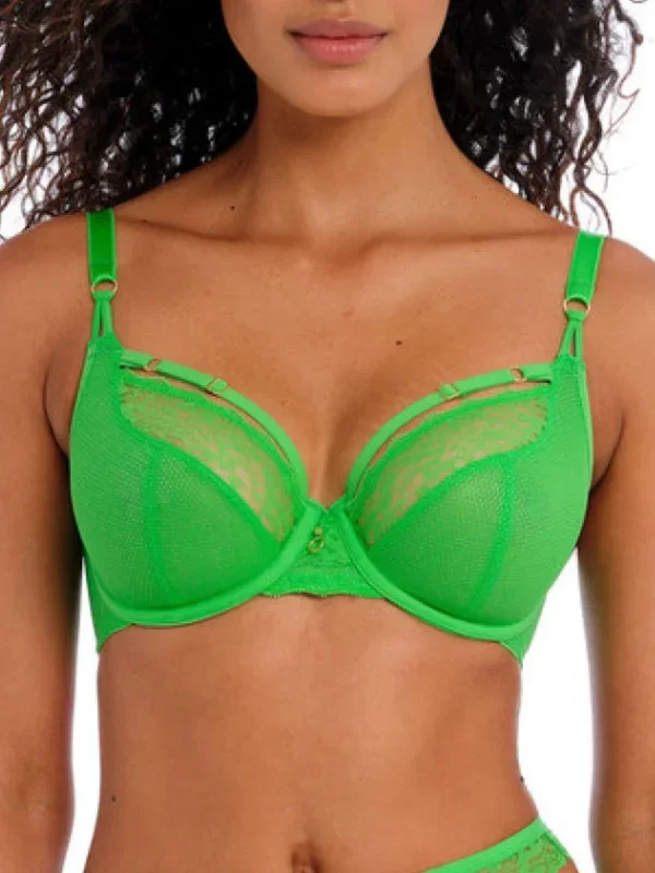 Temptress Plunge Bra - Poison Green