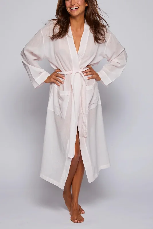 Indian Cotton Gauze Robe - Pink