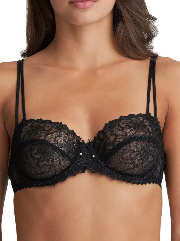 Jane Horizontal Seam Balcony Bra - Black