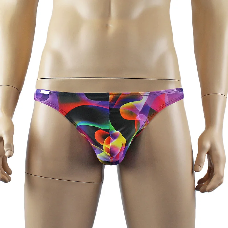 Mens Festival Colorful Smoke Mini Low Rise Party Thong Underwear Multicoloured